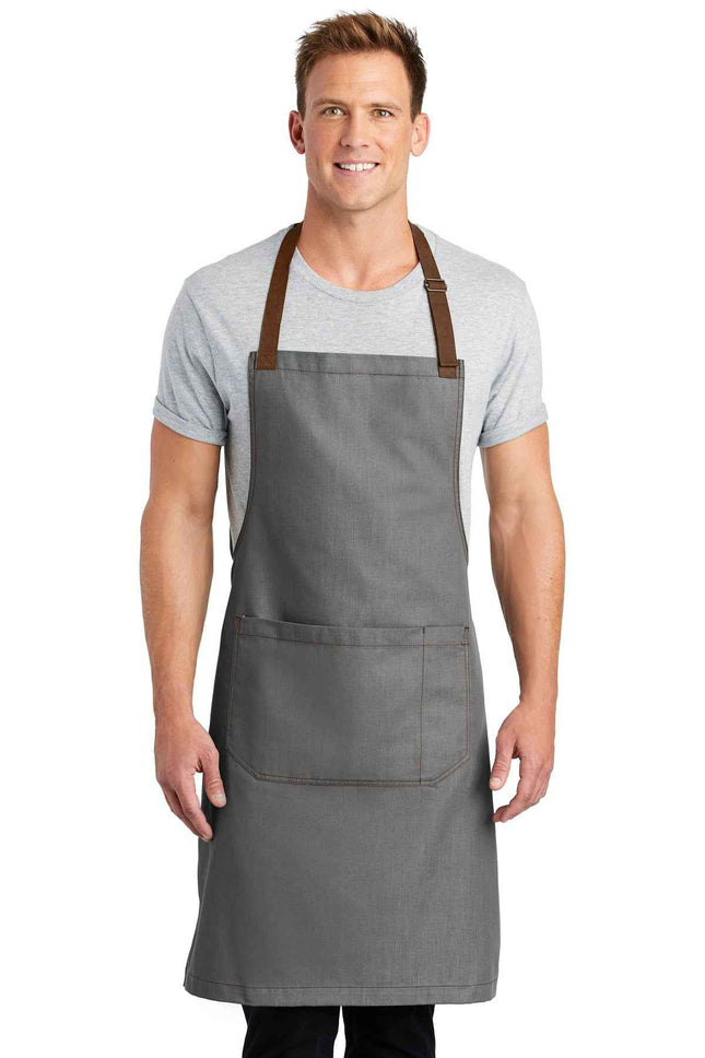 Port Authority Market FullLength Bib Apron A800 Ash Grey OSFA