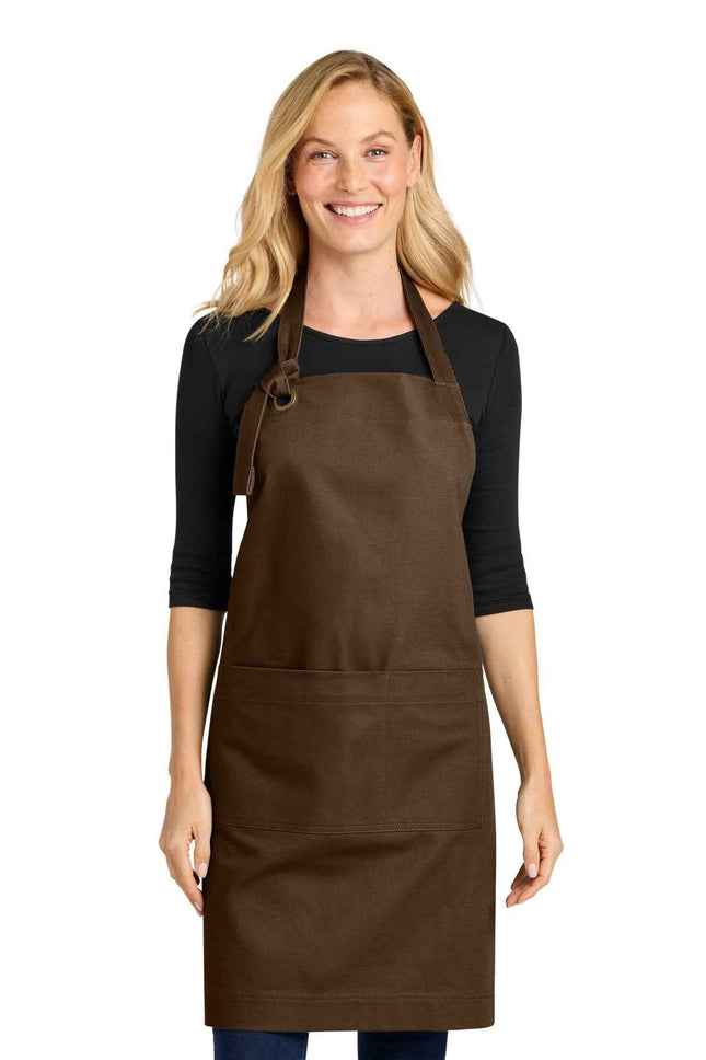 Port Authority Signature Heavy Twill Bib Apron A900 Brown OSFA