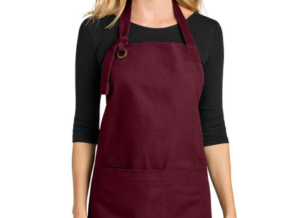 Port Authority Signature Heavy Twill Bib Apron A900 Burgundy OSFA