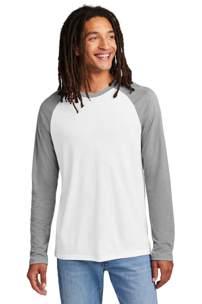 Allmade Unisex TriBlend Long Sleeve Colorblock Raglan AL6009 Aluminum Grey Bright White