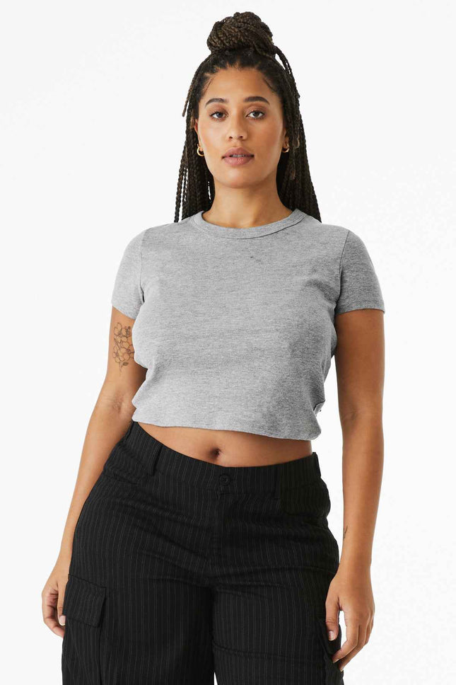 BELLA+CANVAS Women's Micro Rib Baby Tee BC1010 Athletic Heather