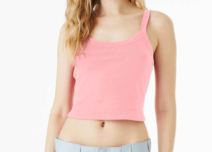 BELLA+CANVAS Women's Micro Rib Spaghetti Strap Tank BC1012 Solid Pink Blend