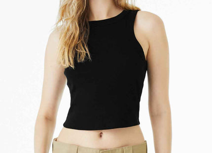 BELLA+CANVAS Women's Micro Rib Racer Tank BC1019 Solid Black Blend