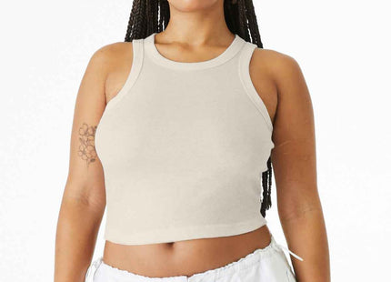BELLA+CANVAS Women's Micro Rib Racer Tank BC1019 Solid Natural Blend