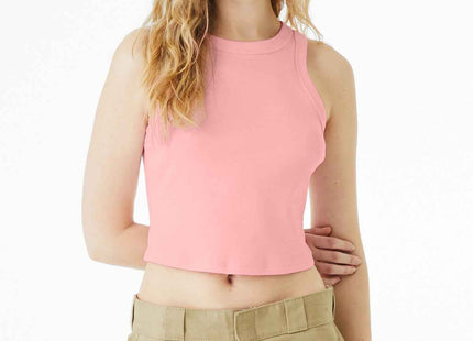 BELLA+CANVAS Women's Micro Rib Racer Tank BC1019 Solid Pink Blend