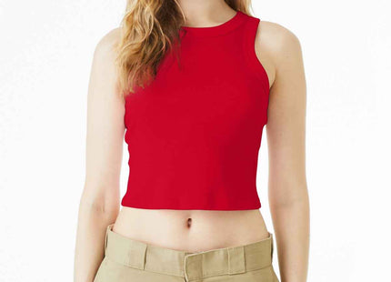 BELLA+CANVAS Women's Micro Rib Racer Tank BC1019 Solid Red Blend