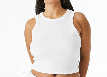 BELLA+CANVAS Women's Micro Rib Racer Tank BC1019 Solid White Blend