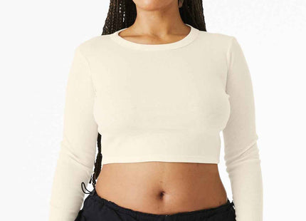 BELLA+CANVAS Women's Micro Rib Long Sleeve Baby Tee BC1501 Solid Natural Blend