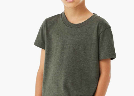 BELLA+CANVAS Youth Heather CVC Tee BC3001YCVC Heather Military Green