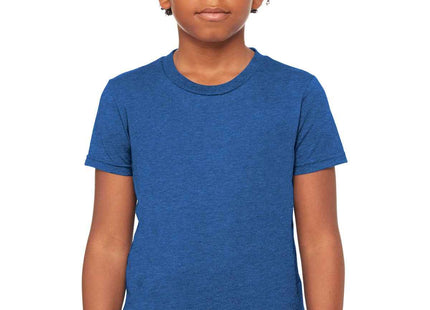 BELLA+CANVAS Youth Heather CVC Tee BC3001YCVC Heather True Royal