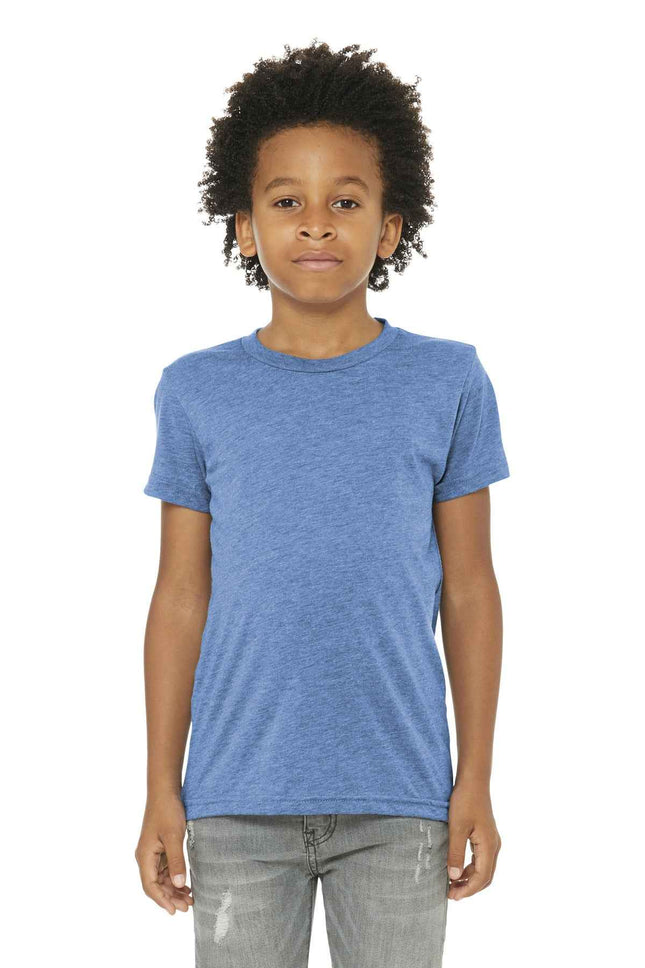 BELLA+CANVAS Youth Triblend Short Sleeve Tee BC3413Y Blue Triblend