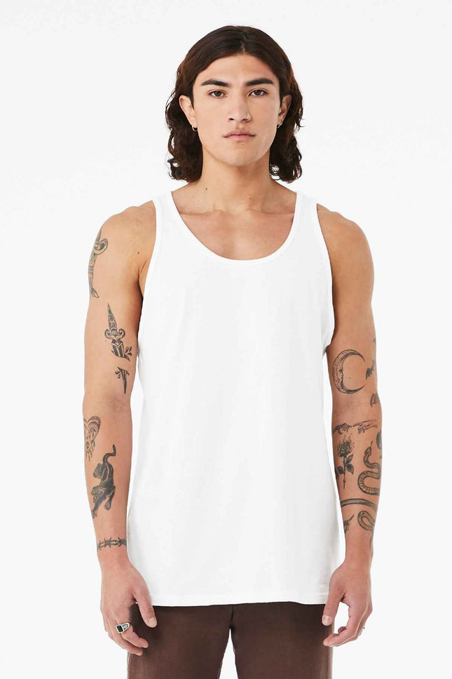 BELLA+CANVAS Unisex Heather CVC Tank BC3480CVC Solid White Blend