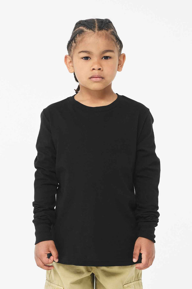 BELLA+CANVAS Youth Jersey Long Sleeve Tee BC3501Y Black