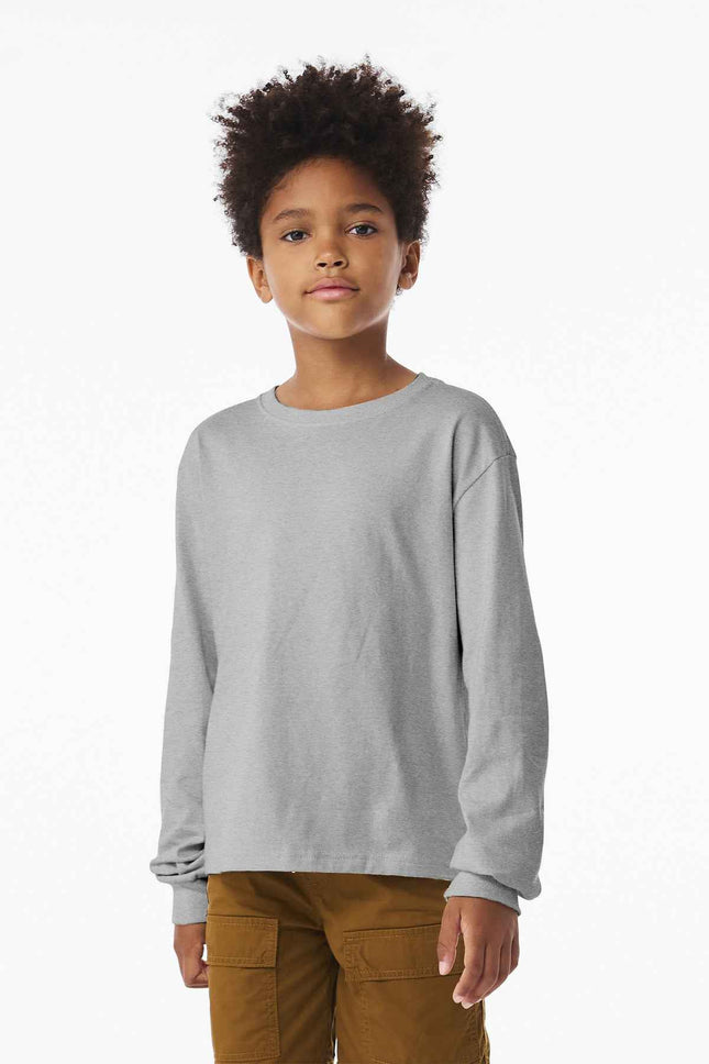 BELLA+CANVAS Youth 6Ounce Heavyweight Long Sleeve Tee BC3511Y Athletic Heather