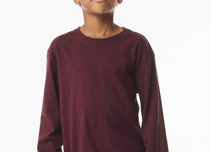 BELLA+CANVAS Youth 6Ounce Heavyweight Long Sleeve Tee BC3511Y Maroon
