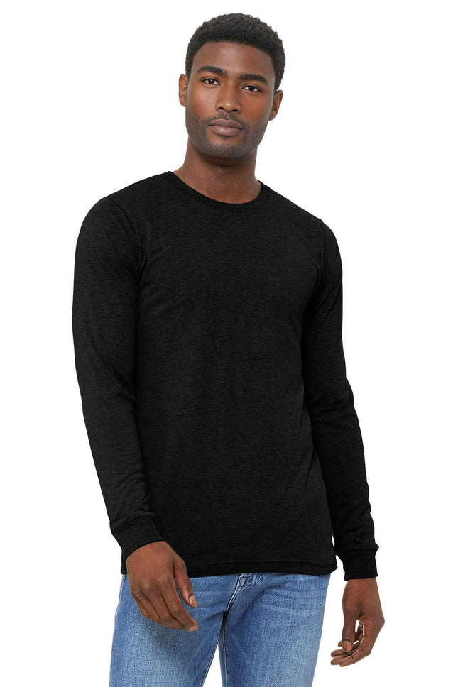 BELLA+CANVAS Unisex Triblend Long Sleeve Tee BC3513 Black Heather Triblend