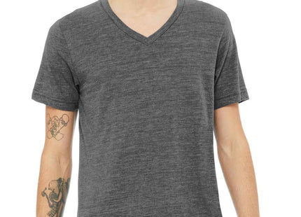 BELLA+CANVAS Unisex Textured Jersey VNeck Tee BC3655 Asphalt Slub