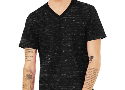 BELLA+CANVAS Unisex Textured Jersey VNeck Tee BC3655 Black Marble