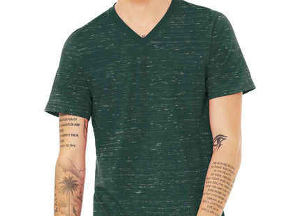 BELLA+CANVAS Unisex Textured Jersey VNeck Tee BC3655 Forest Marble