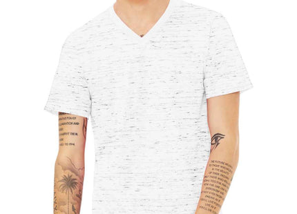 BELLA+CANVAS Unisex Textured Jersey VNeck Tee BC3655 White Marble