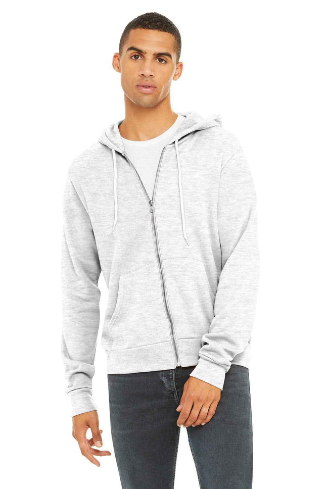 BELLA+CANVAS Unisex Sponge Fleece FullZip Hoodie BC3739 Ash