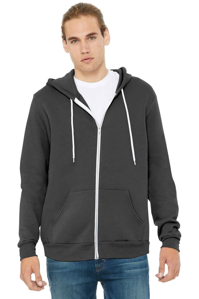 BELLA+CANVAS Unisex Sponge Fleece FullZip Hoodie BC3739 Asphalt