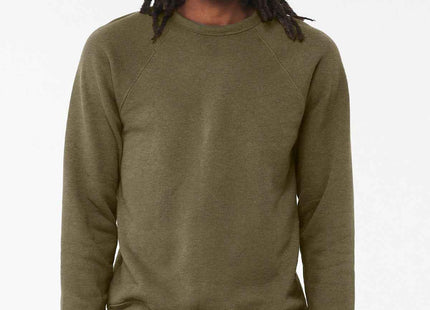BELLA+CANVAS Unisex Sponge Fleece Raglan Sweatshirt BC3901 Heather Olive