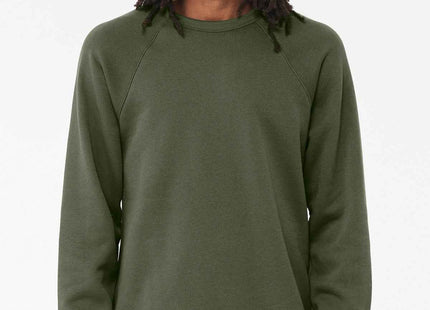 BELLA+CANVAS Unisex Sponge Fleece Raglan Sweatshirt BC3901 Military Green