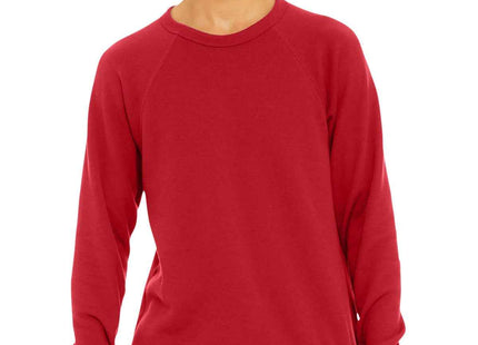 BELLA+CANVAS Unisex Sponge Fleece Raglan Sweatshirt BC3901 Red