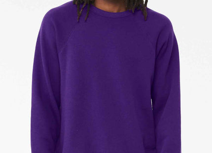 BELLA+CANVAS Unisex Sponge Fleece Raglan Sweatshirt BC3901 Team Purple