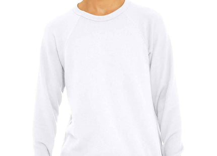BELLA+CANVAS Unisex Sponge Fleece Raglan Sweatshirt BC3901 White