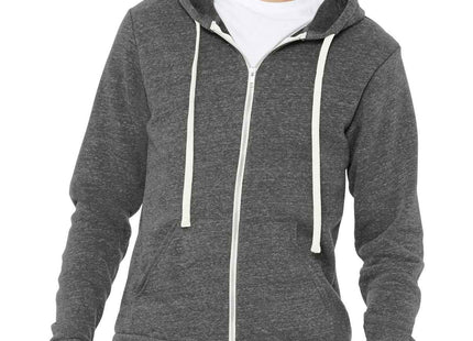 BELLA+CANVAS Unisex Triblend Sponge Fleece FullZip Hoodie BC3909 Grey Triblend