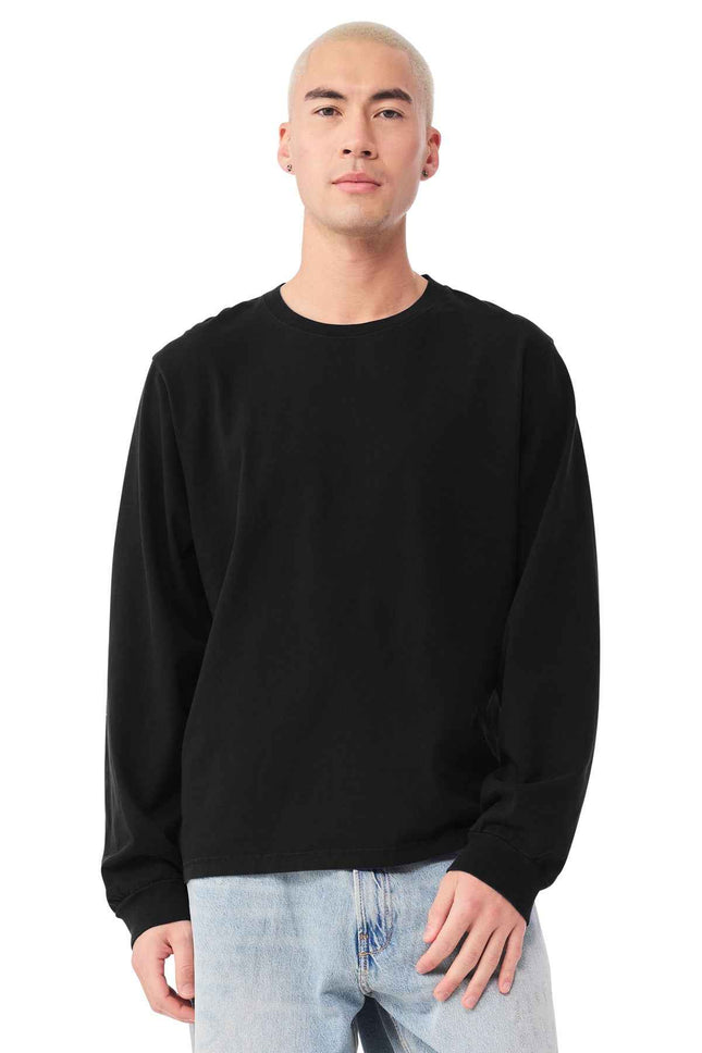 BELLA+CANVAS Unisex Heavyweight GarmentDyed Long Sleeve Tee BC4851GD Black