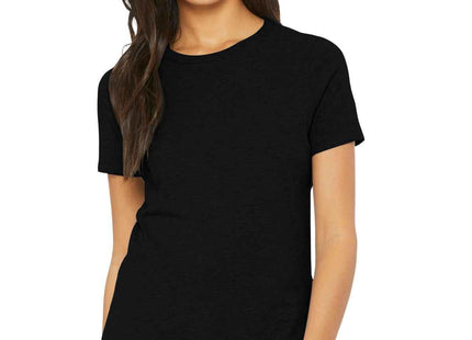 BELLA+CANVAS Women's Relaxed CVC Tee BC6400CVC Solid Black Blend