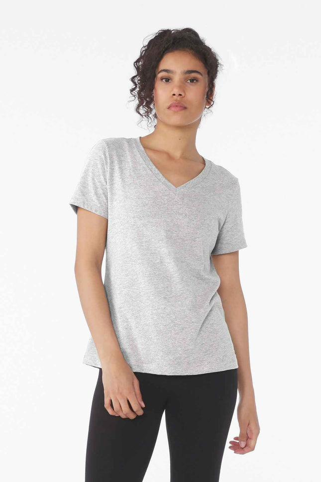 BELLA+CANVAS Women's Relaxed Heather CVC VNeck Tee BC6405CVC Athletic Heather
