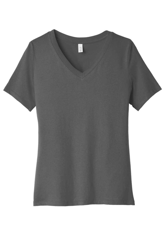 BELLA+CANVAS Women's Relaxed Jersey Short Sleeve VNeck Tee BC6405 Asphalt