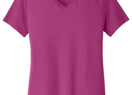 BELLA+CANVAS Women's Relaxed Jersey Short Sleeve VNeck Tee BC6405 Berry