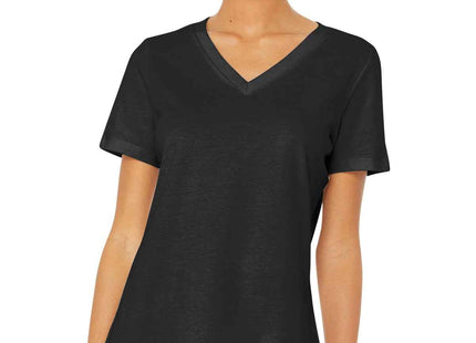 BELLA+CANVAS Women's Relaxed Jersey Short Sleeve VNeck Tee BC6405 Black