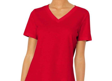 BELLA+CANVAS Women's Relaxed Jersey Short Sleeve VNeck Tee BC6405 Red
