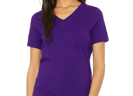 BELLA+CANVAS Women's Relaxed Jersey Short Sleeve VNeck Tee BC6405 Team Purple