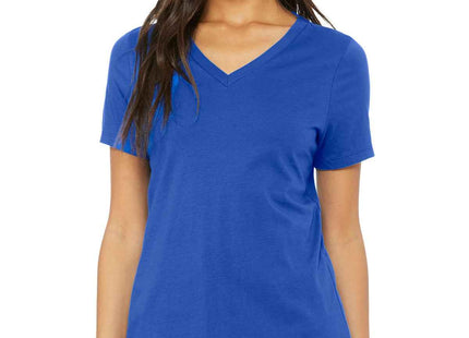 BELLA+CANVAS Women's Relaxed Jersey Short Sleeve VNeck Tee BC6405 True Royal