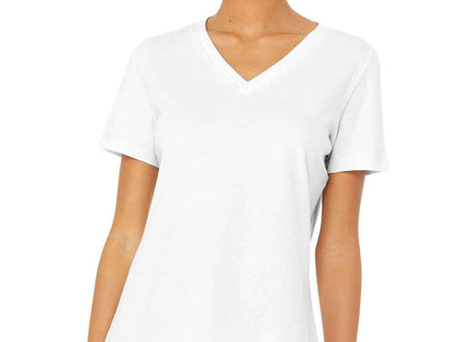 BELLA+CANVAS Women's Relaxed Jersey Short Sleeve VNeck Tee BC6405 White