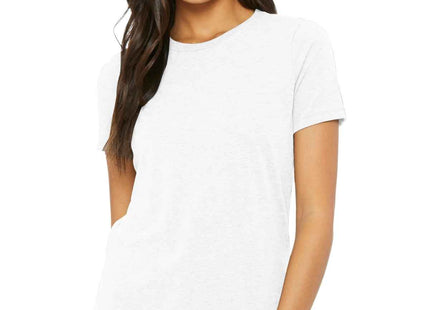 BELLA+CANVAS Women's Relaxed Triblend Tee BC6413 Solid White Triblend