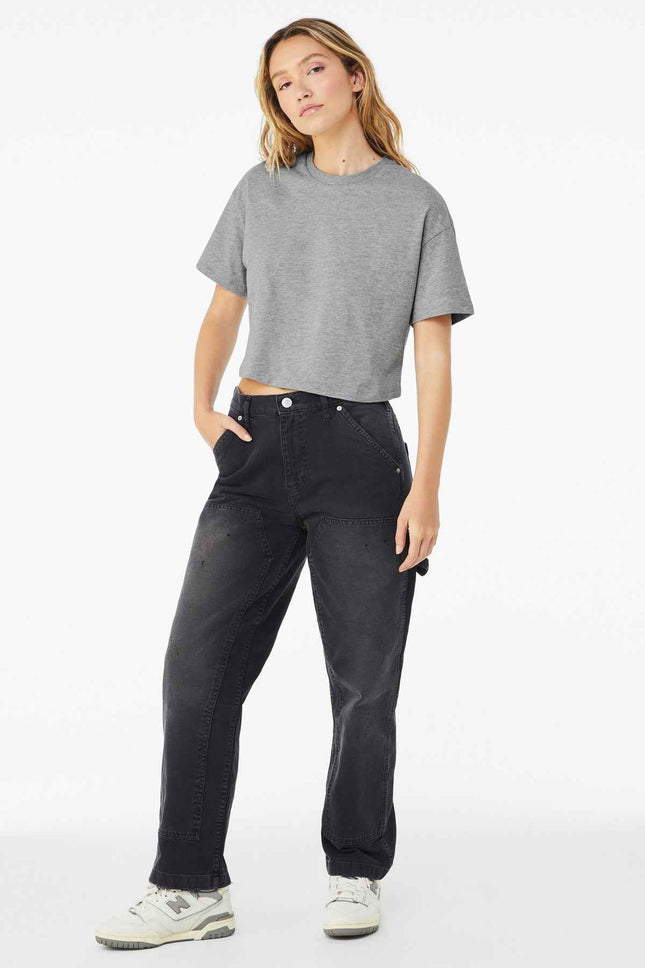 BELLA+CANVAS Women's Jersey Crop Tee BC6482 Athletic Heather