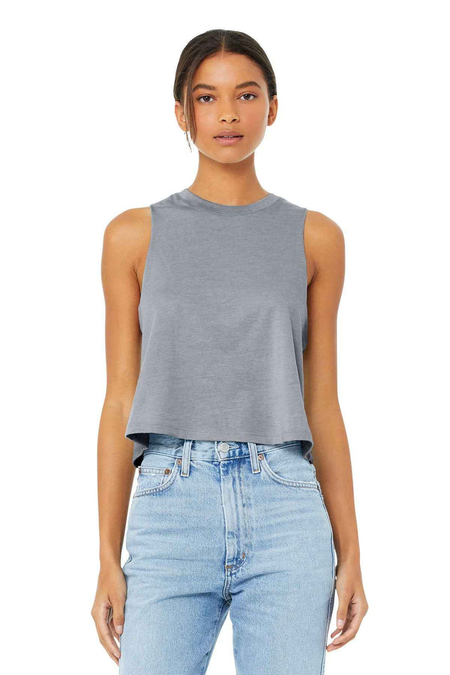 BELLA+CANVAS Women's Racerback Cropped Tank BC6682 Athletic Heather