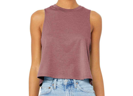 BELLA+CANVAS Women's Racerback Cropped Tank BC6682 Heather Mauve