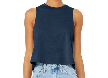 BELLA+CANVAS Women's Racerback Cropped Tank BC6682 Heather Navy