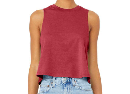 BELLA+CANVAS Women's Racerback Cropped Tank BC6682 Heather Red