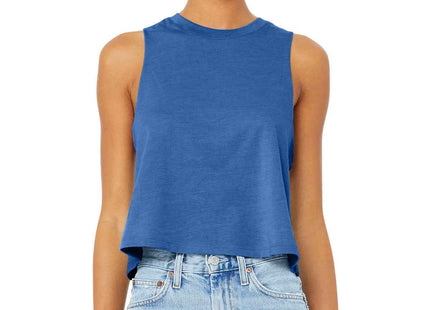 BELLA+CANVAS Women's Racerback Cropped Tank BC6682 Heather True Royal