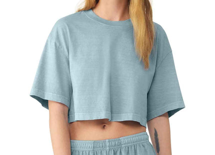BELLA+CANVAS Women's Heavyweight GarmentDyed Cropped Tee BC6882GD Light Washed Denim